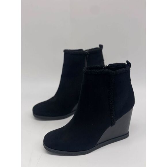 Sun + Stone Women's Camillia Wedge Booties - Black 11M - Picture 2 of 8